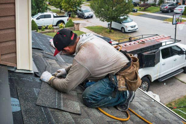 Professional Gutter Installation technician working in Hutto, TX